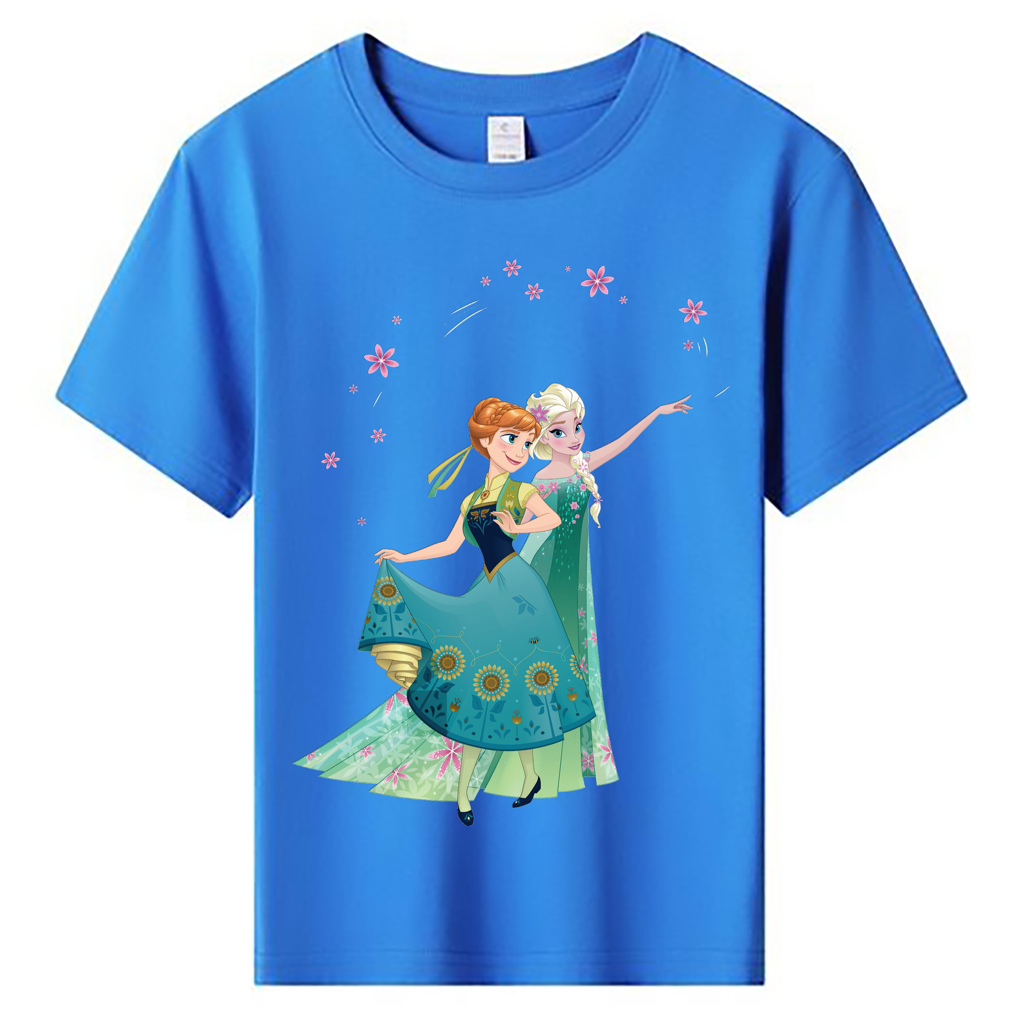 （画像用） アナと雪の女王 アンナ エルサ Frozen Anna Elsa 綿100％キッズTシャツ（フロントプリント）
